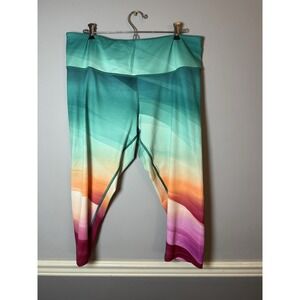 DSG Prisma Print Colorful Capri Leggings Workout Athletic Wear 1XL